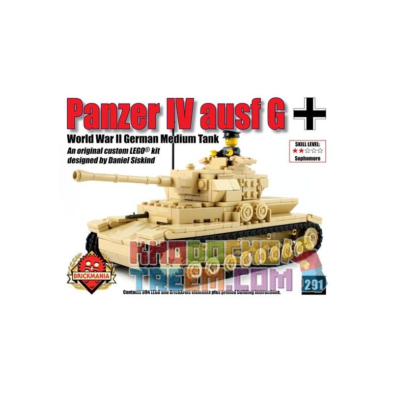 BRICKMANIA 291 Xếp hình kiểu Lego MILITARY ARMY Panzer Iv Ausf G Type 4 Tank G Xe Tăng Số 4 Loại G 694 khối BRICKMANIA 291 Xếp hình kiểu Lego MILITARY ARMY Panzer Iv Ausf G Type 4 Tank G Xe Tăng Số 4 Loại G 694 khối