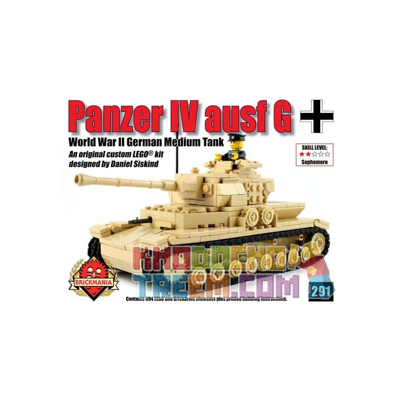 BRICKMANIA 291 non Lego XE TĂNG SỐ 4 LOẠI bộ đồ chơi xếp lắp ráp ghép mô hình Military Army PANZER IV AUSF G Quân Sự Bộ Đội 694 khối