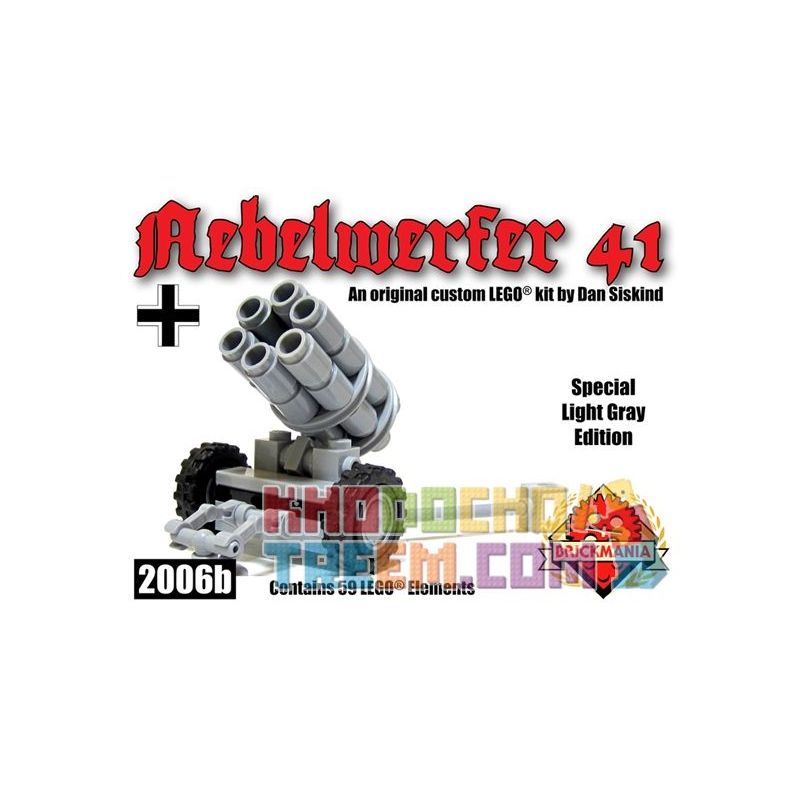 BRICKMANIA 2006B Xếp hình kiểu Lego MILITARY ARMY Nebelwerfer 41 – Light Gray Six Chamber Rocket Launcher-Light Gray Sáu Buồng Phóng Tên Lửa-Xám Nhạt 40 khối BRICKMANIA 2006B Xếp hình kiểu Lego MILITARY ARMY Nebelwerfer 41 – Light Gray Six Chamber Rocket Launcher-Light Gray Sáu Buồng Phóng Tên Lửa-Xám Nhạt 40 khối