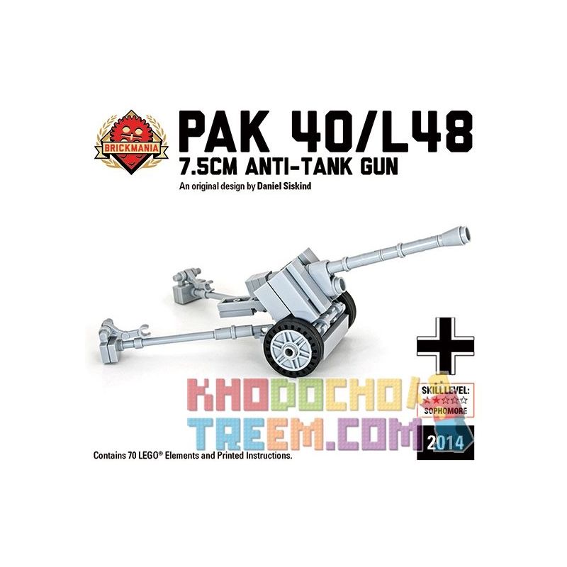BRICKMANIA 2014 Xếp hình kiểu Lego MILITARY ARMY Pak 40 L48 Anti-tank Gun Súng Chống Tăng Pak 40 L48 70 khối BRICKMANIA 2014 Xếp hình kiểu Lego MILITARY ARMY Pak 40 L48 Anti-tank Gun Súng Chống Tăng Pak 40 L48 70 khối
