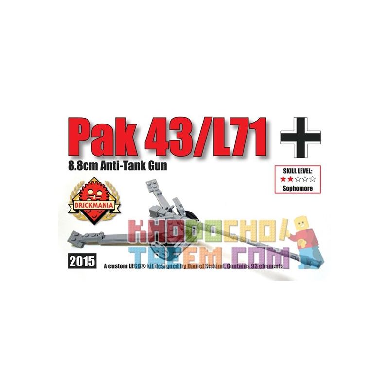 BRICKMANIA 2015 Xếp hình kiểu Lego MILITARY ARMY Pak 43 L71 Anti-tank Gun Súng Chống Tăng Pak 43 L71 93 khối BRICKMANIA 2015 Xếp hình kiểu Lego MILITARY ARMY Pak 43 L71 Anti-tank Gun Súng Chống Tăng Pak 43 L71 93 khối