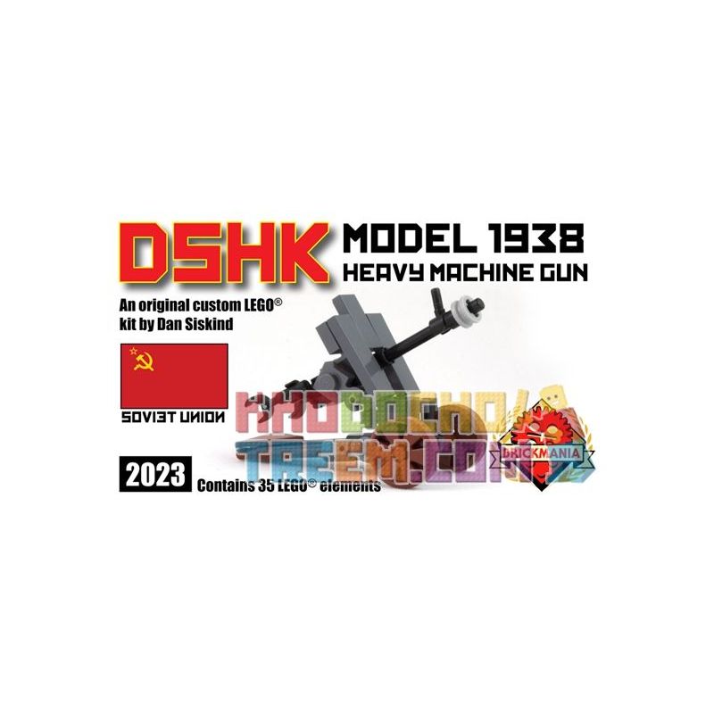 BRICKMANIA 2023 non Lego SÚNG MÁY HẠNG NẶNG DSHK KIỂU 1938 bộ đồ chơi xếp lắp ráp ghép mô hình Military Army DSHK MODEL 1938 HEAVY MACHINE GUN Quân Sự Bộ Đội 35 khối