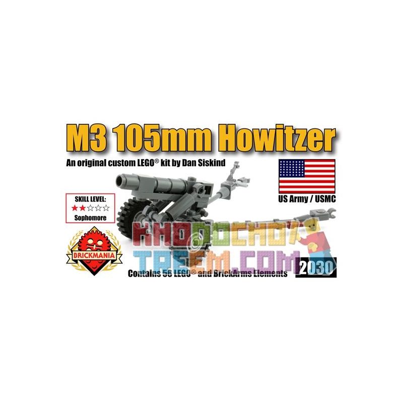 BRICKMANIA 2030 Xếp hình kiểu Lego MILITARY ARMY M3 105mm Howitzer Lựu Pháo M3 105mm 56 khối BRICKMANIA 2030 Xếp hình kiểu Lego MILITARY ARMY M3 105mm Howitzer Lựu Pháo M3 105mm 56 khối