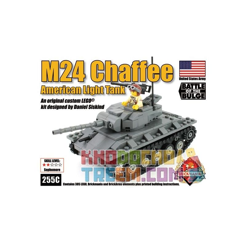BRICKMANIA 255C Xếp hình kiểu Lego MILITARY ARMY M24 Chaffee Light Tank M24 Xiafei Light Tank Tăng Hạng Nhẹ M24 Xiafei 385 khối BRICKMANIA 255C Xếp hình kiểu Lego MILITARY ARMY M24 Chaffee Light Tank M24 Xiafei Light Tank Tăng Hạng Nhẹ M24 Xiafei 385 khối