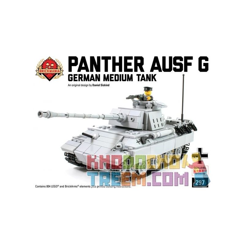 BRICKMANIA 297 Xếp hình kiểu Lego MILITARY ARMY Panther Ausf H Panther Tank H 804 khối BRICKMANIA 297 Xếp hình kiểu Lego MILITARY ARMY Panther Ausf H Panther Tank H 804 khối