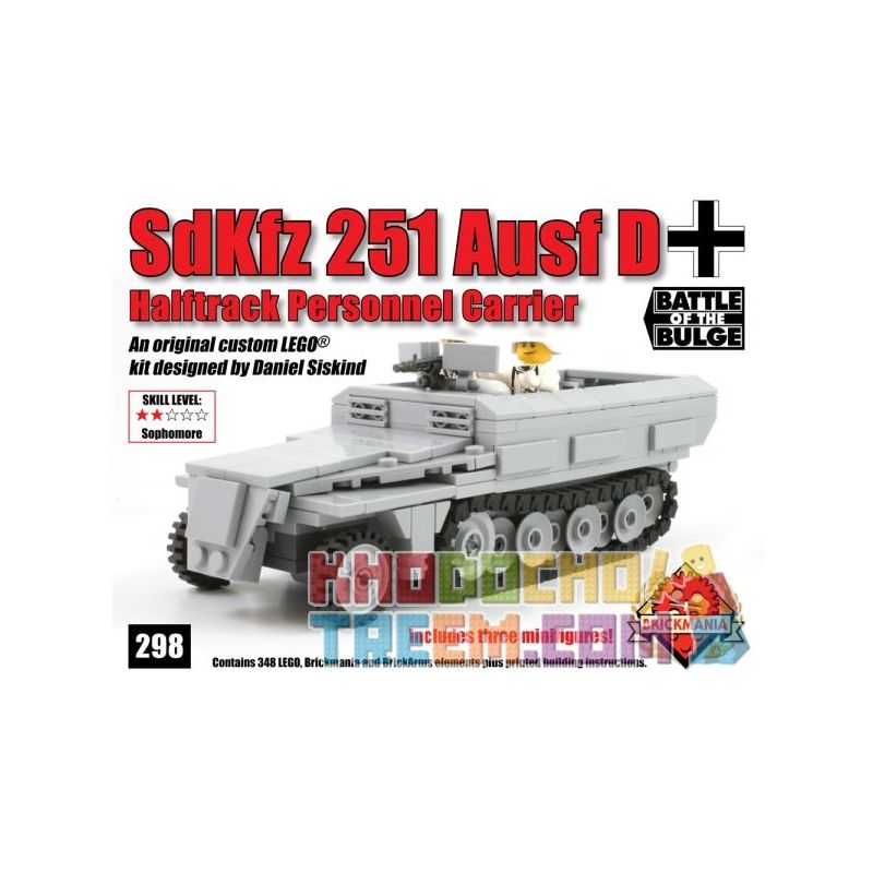 BRICKMANIA 298 Xếp hình kiểu Lego MILITARY ARMY SdKfz 251 Ausf D Halftrack Personnel Carrier SdKfz 251 Half-track Vehicle Xe Bán Tải SdKfz 251 348 khối BRICKMANIA 298 Xếp hình kiểu Lego MILITARY ARMY SdKfz 251 Ausf D Halftrack Personnel Carrier SdKfz 251 Half-track Vehicle Xe Bán Tải SdKfz 251 348 khối