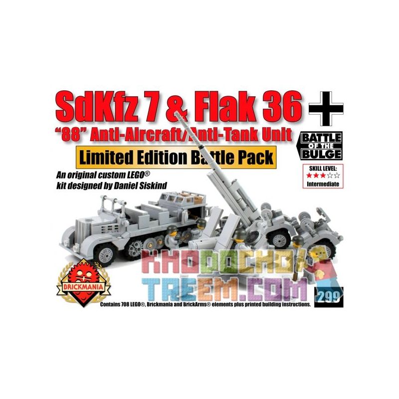 BRICKMANIA 299 Xếp hình kiểu Lego MILITARY ARMY SdKfz 7 & Flak 36 Battle Pack SdKfz Half-track Vehicle And Type 36 Anti-aircraft Gun Combat Kit Xe Nửa Bánh Xích SdKfz Và Bộ Chiến đấu Súng Phòng Không BRICKMANIA 299 Xếp hình kiểu Lego MILITARY ARMY SdKfz 7 & Flak 36 Battle Pack SdKfz Half-track Vehicle And Type 36 Anti-aircraft Gun Combat Kit Xe Nửa Bánh Xích SdKfz Và Bộ Chiến đấu Súng Phòng Không