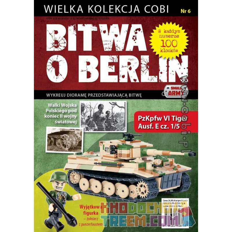 COBI WD non Lego TRẬN BERLIN SỐ 10 XE TĂNG 6 TIGER (5 5) bộ đồ chơi xếp lắp ráp ghép mô hình Military Army BATTLE OF BERLIN NO. 10 PZKPFW VI TIGER AUSF. (5/5) Quân Sự Bộ Đội 500 khối