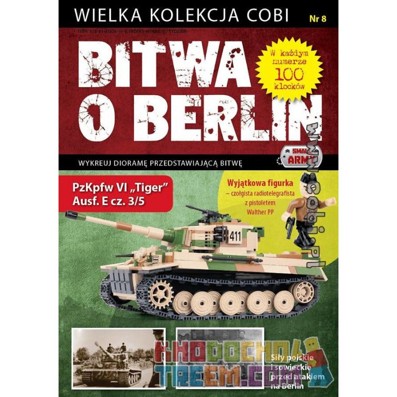COBI WD non  TRẬN BERLIN SỐ 10 XE TĂNG 6 TIGER (5 5) bộ đồ chơi xếp lắp ráp ghép mô hình Military Army BATTLE OF BERLIN NO. 10 PZKPFW VI TIGER AUSF. (5/5) Quân Sự Bộ Đội 500 khối