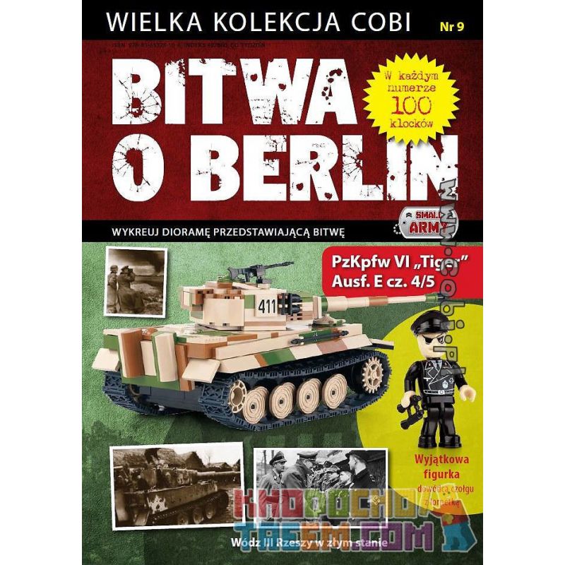 COBI WD non  TRẬN BERLIN SỐ 10 XE TĂNG 6 TIGER (5 5) bộ đồ chơi xếp lắp ráp ghép mô hình Military Army BATTLE OF BERLIN NO. 10 PZKPFW VI TIGER AUSF. (5/5) Quân Sự Bộ Đội 500 khối