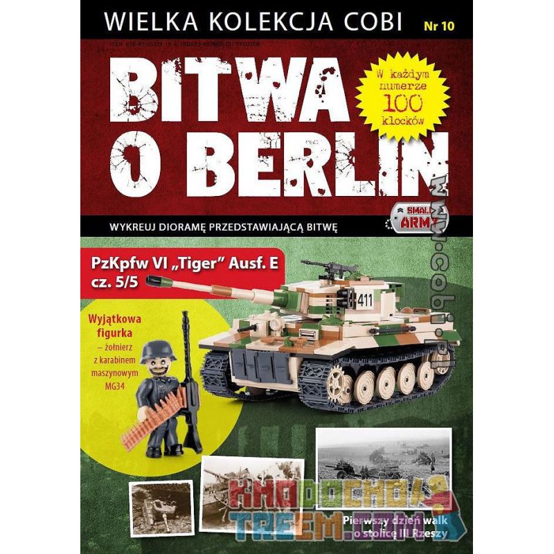 COBI WD non  TRẬN BERLIN SỐ 10 XE TĂNG 6 TIGER (5 5) bộ đồ chơi xếp lắp ráp ghép mô hình Military Army BATTLE OF BERLIN NO. 10 PZKPFW VI TIGER AUSF. (5/5) Quân Sự Bộ Đội 500 khối