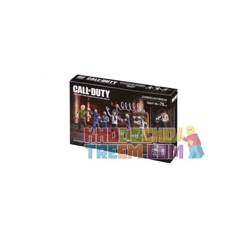 MEGA 6849 non Lego ZOMBIE BÙNG PHÁT bộ đồ chơi xếp lắp ráp ghép mô hình Call Of Duty ZOMBIES OUTBREAK 75 khối