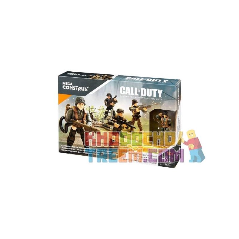 MEGA BLOKS FDY75 non Lego SÚNG PHUN LỬA bộ đồ chơi xếp lắp ráp ghép mô hình Call Of Duty FLAMETHROWER SHOCK TROOPS 110 khối