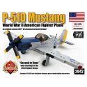 BRICKMANIA 2042 non Lego MÁY BAY CHIẾN ĐẤU P-51D MUSTANG bộ đồ chơi xếp lắp ráp ghép mô hình Military Army P-51D MUSTANG “BLUE NOSE” Quân Sự Bộ Đội 350 khối