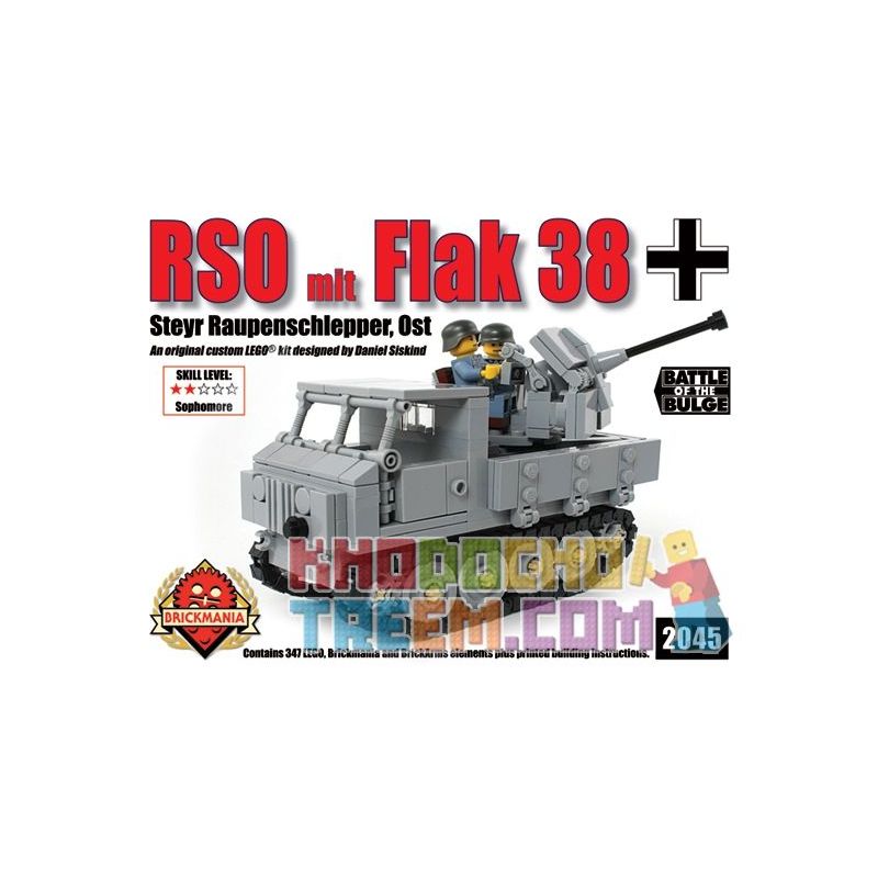 BRICKMANIA 2045 Xếp hình kiểu Lego MILITARY ARMY RSO Mit Flak 38 RSO Tractor And Type 38 Anti-aircraft Gun Máy Kéo RSO Và Pháo Phòng Không Kiểu 38 347 khối BRICKMANIA 2045 Xếp hình kiểu Lego MILITARY ARMY RSO Mit Flak 38 RSO Tractor And Type 38 Anti-aircraft Gun Máy Kéo RSO Và Pháo Phòng Không Kiểu 38 347 khối