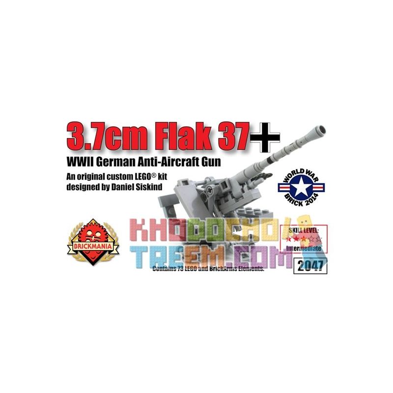 BRICKMANIA 2047 Xếp hình kiểu Lego MILITARY ARMY 3.7cm Flak 37 Anti-Aircraft Gun Type 37 3.7cm Anti-aircraft Gun Pháo Phòng Không Kiểu 37 3,7cm 73 khối BRICKMANIA 2047 Xếp hình kiểu Lego MILITARY ARMY 3.7cm Flak 37 Anti-Aircraft Gun Type 37 3.7cm Anti-aircraft Gun Pháo Phòng Không Kiểu 37 3,7cm 73 khối