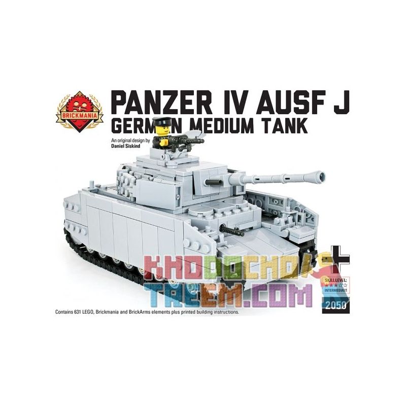 BRICKMANIA 2050 Xếp hình kiểu Lego MILITARY ARMY Panzer IV Ausf J Type 4 Tank G Xe Tăng Số 4 Loại G 631 khối BRICKMANIA 2050 Xếp hình kiểu Lego MILITARY ARMY Panzer IV Ausf J Type 4 Tank G Xe Tăng Số 4 Loại G 631 khối