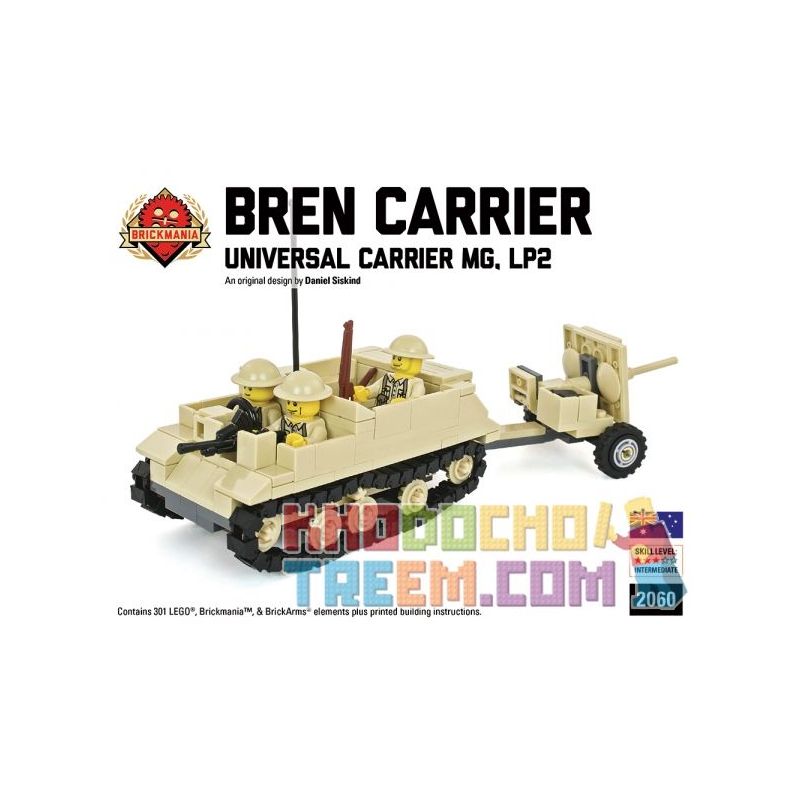 BRICKMANIA 2060 Xếp hình kiểu Lego MILITARY ARMY Bren Carrier LP2 With 2 Pounder Anti-Tank Gun General-purpose Vehicle LP2 And 2-pounder Anti-tank Gun Xe đa Dụng LP2 Và Súng Chống Tăng 2 Pounder 301 k BRICKMANIA 2060 Xếp hình kiểu Lego MILITARY ARMY Bren Carrier LP2 With 2 Pounder Anti-Tank Gun General-purpose Vehicle LP2 And 2-pounder Anti-tank Gun Xe đa Dụng LP2 Và Súng Chống Tăng 2 Pounder 301 k