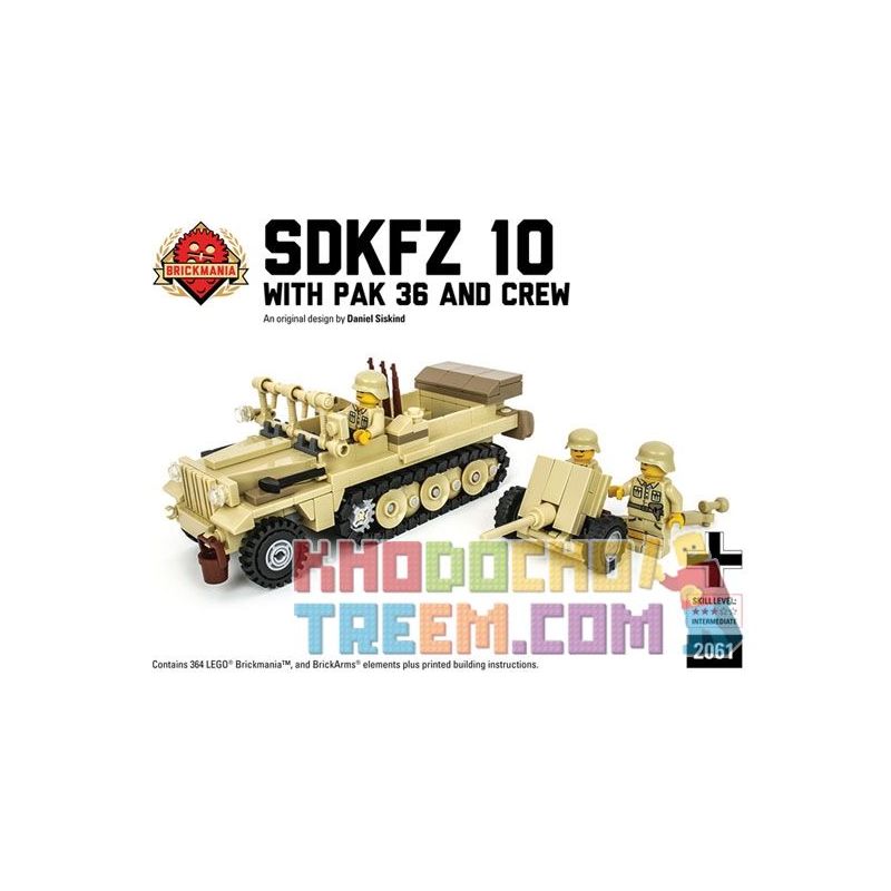 BRICKMANIA 2061 Xếp hình kiểu Lego MILITARY ARMY SdKfz 10 With Pak 36 And Crew (DAK Edition) SdKfz 10 Half-tracked Vehicle And Pak36 Anti-tank Gun And Soldier (DAK Version) Xe Nửa Bánh Xích SdKfz 10 V BRICKMANIA 2061 Xếp hình kiểu Lego MILITARY ARMY SdKfz 10 With Pak 36 And Crew (DAK Edition) SdKfz 10 Half-tracked Vehicle And Pak36 Anti-tank Gun And Soldier (DAK Version) Xe Nửa Bánh Xích SdKfz 10 V