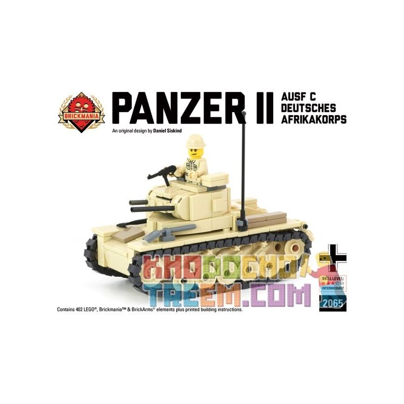 BRICKMANIA 2065 Xếp hình kiểu Lego MILITARY ARMY Panzer II Ausf C - Deutsches Afrikakorps Light Tank Tank II Type C-German African Army Light Tank Xe Tăng II Kiểu C-Xe Tăng Hạng Nhẹ Của Quân đội Đức P BRICKMANIA 2065 Xếp hình kiểu Lego MILITARY ARMY Panzer II Ausf C - Deutsches Afrikakorps Light Tank Tank II Type C-German African Army Light Tank Xe Tăng II Kiểu C-Xe Tăng Hạng Nhẹ Của Quân đội Đức P