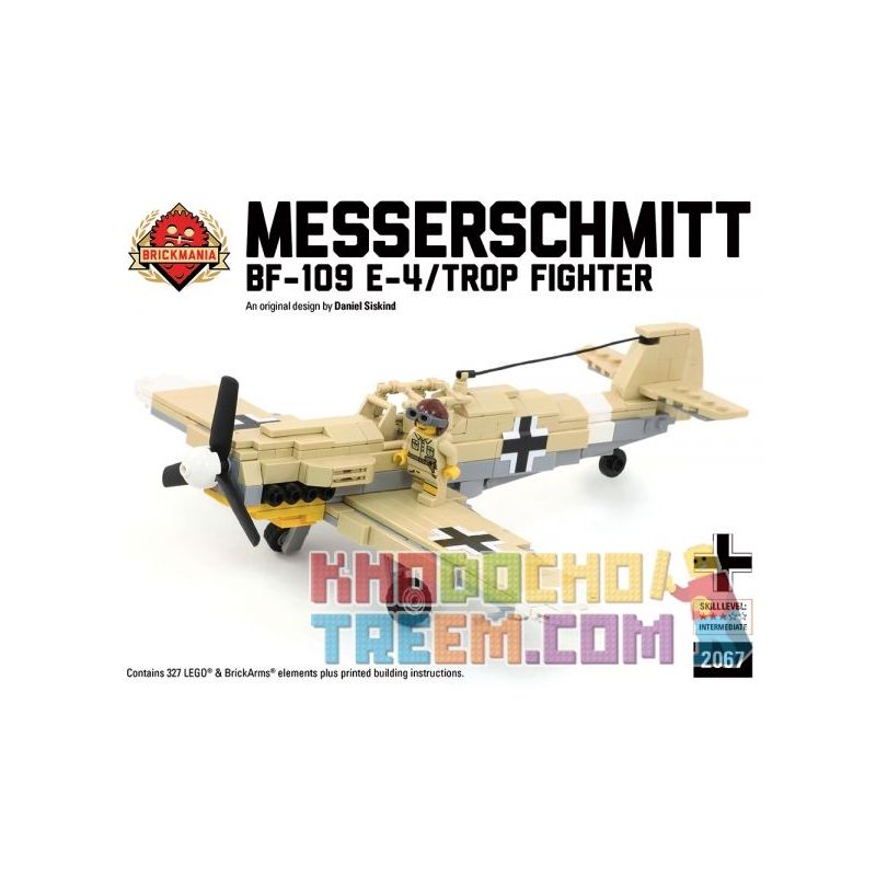 BRICKMANIA 2067 Xếp hình kiểu Lego MILITARY ARMY Messerschmitt Bf-109 E-4 Trop Messerschmidt Bf 109 E-4 Trop 327 khối BRICKMANIA 2067 Xếp hình kiểu Lego MILITARY ARMY Messerschmitt Bf-109 E-4 Trop Messerschmidt Bf 109 E-4 Trop 327 khối
