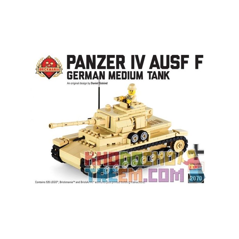 BRICKMANIA 2070 Xếp hình kiểu Lego MILITARY ARMY Panzer IV Ausf F Building Kit No. 4 Tank F Type Building Set Bộ Xây Dựng Loại F Bể Số 4 535 khối BRICKMANIA 2070 Xếp hình kiểu Lego MILITARY ARMY Panzer IV Ausf F Building Kit No. 4 Tank F Type Building Set Bộ Xây Dựng Loại F Bể Số 4 535 khối