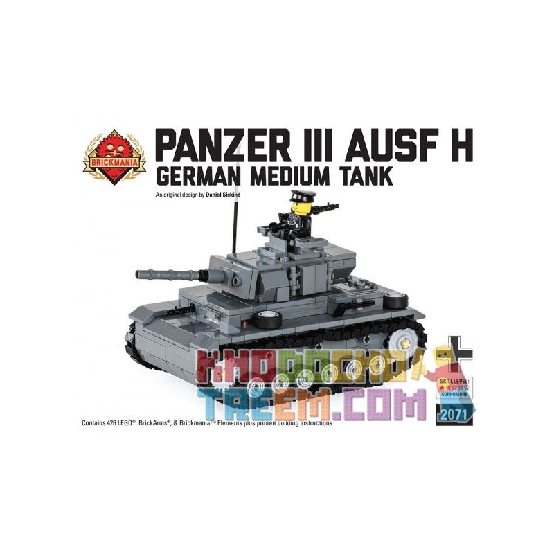 BRICKMANIA 2071 Xếp hình kiểu Lego MILITARY ARMY Panzer III Ausf H - German Medium Tank Tank III H-German Medium Tank Xe Tăng Hạng III H-xe Tăng Hạng Trung Của Đức 426 khối BRICKMANIA 2071 Xếp hình kiểu Lego MILITARY ARMY Panzer III Ausf H - German Medium Tank Tank III H-German Medium Tank Xe Tăng Hạng III H-xe Tăng Hạng Trung Của Đức 426 khối