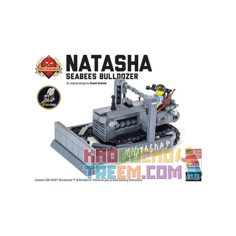 BRICKMANIA 2073 Xếp hình kiểu Lego MILITARY ARMY “Natasha” Seabees Bulldozer "Natasha" Naval Construction Battalion Bulldozer Máy ủi Của Tiểu đoàn Xây Dựng Hải Quân "Natasha" 339 khối BRICKMANIA 2073 Xếp hình kiểu Lego MILITARY ARMY “Natasha” Seabees Bulldozer "Natasha" Naval Construction Battalion Bulldozer Máy ủi Của Tiểu đoàn Xây Dựng Hải Quân "Natasha" 339 khối