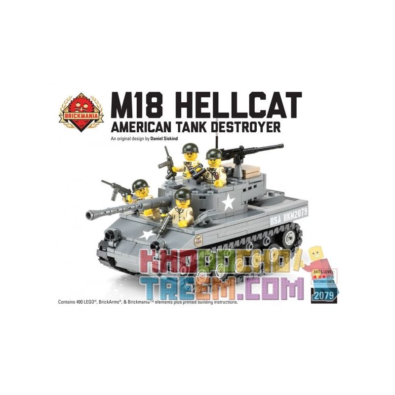 BRICKMANIA 2079 Xếp hình kiểu Lego MILITARY ARMY M18 Hellcat - American Tank Destroyer - Premium Black Box Kit M18 Hellcat-American Destroyer Tank-Premium Black Box Edition Set Bộ Phiên Bản Hộp đen Ca BRICKMANIA 2079 Xếp hình kiểu Lego MILITARY ARMY M18 Hellcat - American Tank Destroyer - Premium Black Box Kit M18 Hellcat-American Destroyer Tank-Premium Black Box Edition Set Bộ Phiên Bản Hộp đen Ca