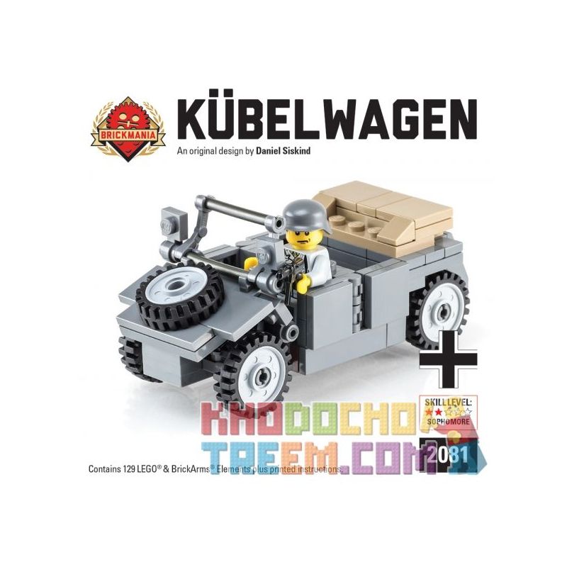 BRICKMANIA 2081 Xếp hình kiểu Lego MILITARY ARMY Kübelwagen (Dark Gray) - German Utility Vehicle With Minifig Type 82 Barrel Car (dark Gray)-German Multi-purpose Vehicle And Minifigure Xe Thùng Kiểu 8 BRICKMANIA 2081 Xếp hình kiểu Lego MILITARY ARMY Kübelwagen (Dark Gray) - German Utility Vehicle With Minifig Type 82 Barrel Car (dark Gray)-German Multi-purpose Vehicle And Minifigure Xe Thùng Kiểu 8