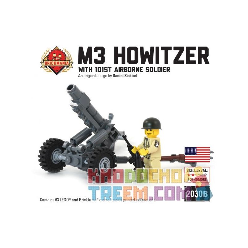 BRICKMANIA 2030BP Xếp hình kiểu Lego MILITARY ARMY M3 105mm Howitzer With 101st Airborne Soldier M3 105mm Howitzer And 101st Airborne Division Soldiers Lựu Pháo M3 105mm Và Binh Lính Sư đoàn Dù 101 63 BRICKMANIA 2030BP Xếp hình kiểu Lego MILITARY ARMY M3 105mm Howitzer With 101st Airborne Soldier M3 105mm Howitzer And 101st Airborne Division Soldiers Lựu Pháo M3 105mm Và Binh Lính Sư đoàn Dù 101 63