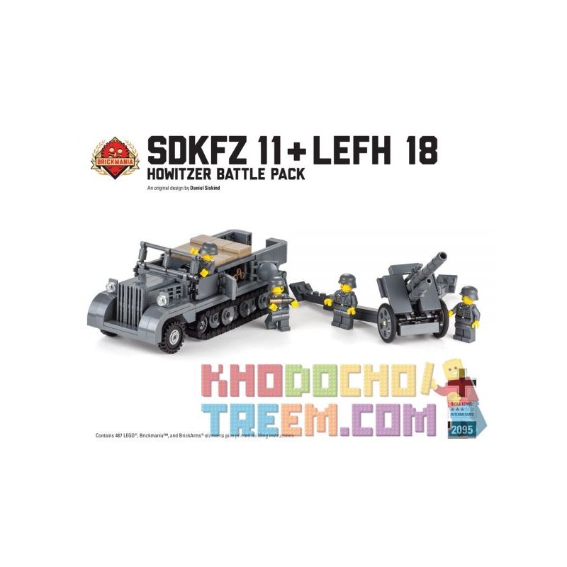 BRICKMANIA 2095 Xếp hình kiểu Lego MILITARY ARMY SdKfz 11 + LeFH Battle Pack SdKfz 11 Half Tracked Vehicle + LeFH Combat Pack Xe Nửa Bánh Xích SdKfz 11 + Gói Chiến đấu LeFH 487 khối BRICKMANIA 2095 Xếp hình kiểu Lego MILITARY ARMY SdKfz 11 + LeFH Battle Pack SdKfz 11 Half Tracked Vehicle + LeFH Combat Pack Xe Nửa Bánh Xích SdKfz 11 + Gói Chiến đấu LeFH 487 khối