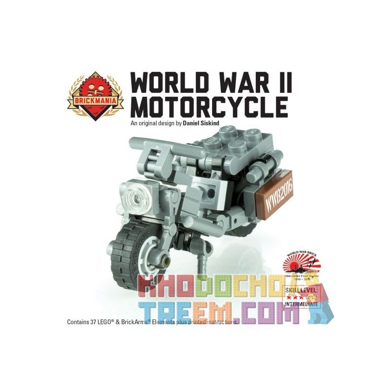 BRICKMANIA 2100 Xếp hình kiểu Lego MILITARY ARMY WWII WLA Motorcycle World War II WLA Motorcycle Xe Máy WLA Thời Thế Chiến II 37 khối BRICKMANIA 2100 Xếp hình kiểu Lego MILITARY ARMY WWII WLA Motorcycle World War II WLA Motorcycle Xe Máy WLA Thời Thế Chiến II 37 khối