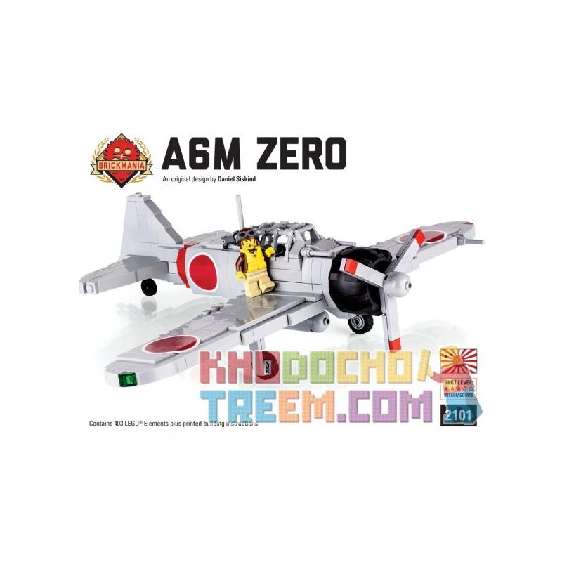 BRICKMANIA 2101 Xếp hình kiểu Lego MILITARY ARMY A6M Zero Fighter Máy Bay Chiến đấu A6M Zero 403 khối BRICKMANIA 2101 Xếp hình kiểu Lego MILITARY ARMY A6M Zero Fighter Máy Bay Chiến đấu A6M Zero 403 khối