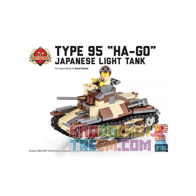 BRICKMANIA 2102 Xếp hình kiểu Lego MILITARY ARMY Type 95 “Ha-Go” Light Tank Type 95 Light Tank Ha-Go Xe Tăng Hạng Nhẹ Type 95 Ha-Go 288 khối BRICKMANIA 2102 Xếp hình kiểu Lego MILITARY ARMY Type 95 “Ha-Go” Light Tank Type 95 Light Tank Ha-Go Xe Tăng Hạng Nhẹ Type 95 Ha-Go 288 khối