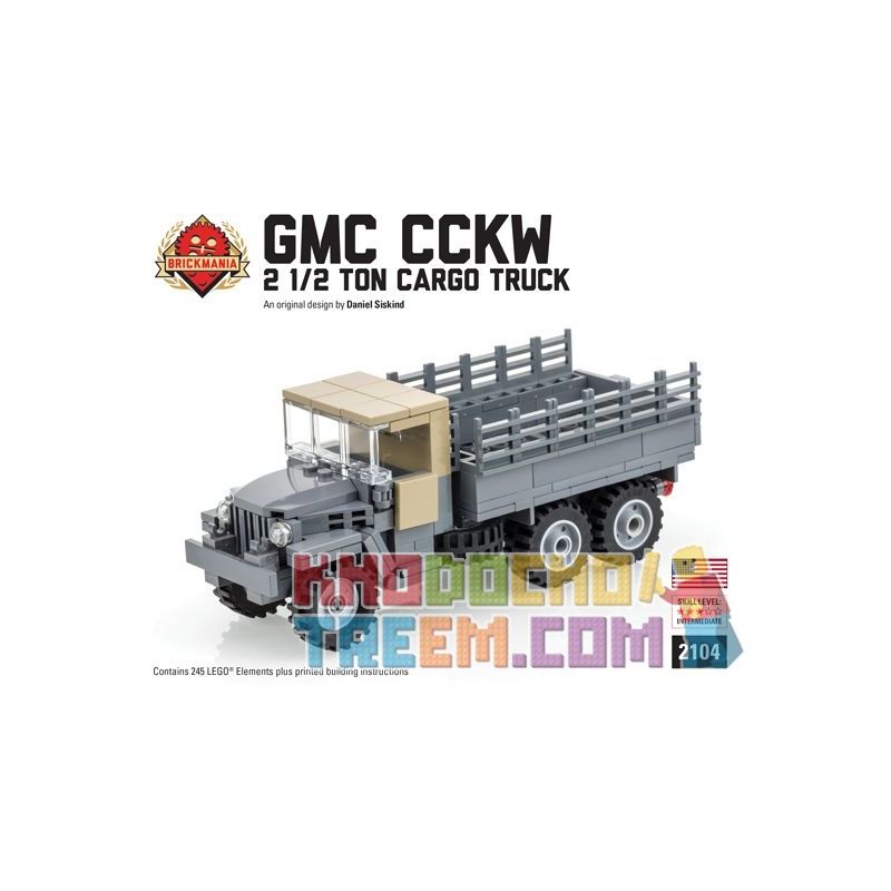 BRICKMANIA 2104 Xếp hình kiểu Lego MILITARY ARMY GMC CCKW 2 1 2 Ton Cargo Truck Xe Tải Chở Hàng GMC CCKW 2 1 2 Tấn 245 khối BRICKMANIA 2104 Xếp hình kiểu Lego MILITARY ARMY GMC CCKW 2 1 2 Ton Cargo Truck Xe Tải Chở Hàng GMC CCKW 2 1 2 Tấn 245 khối