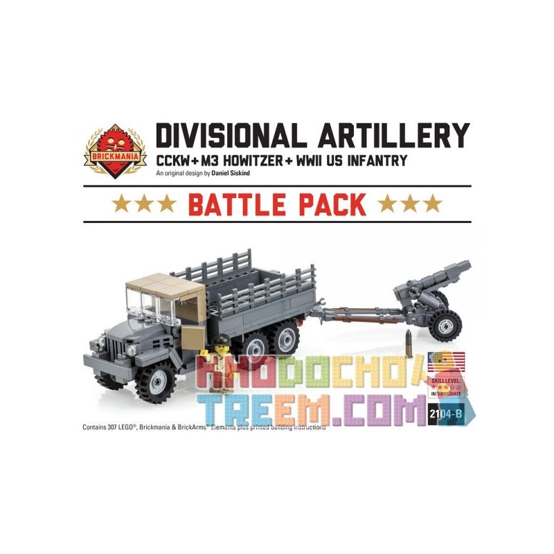 BRICKMANIA 2104-B Xếp hình kiểu Lego MILITARY ARMY Divisional Artillery Battle Pack Artillery Combat Pack Gói Chiến đấu Pháo Binh 307 khối BRICKMANIA 2104-B Xếp hình kiểu Lego MILITARY ARMY Divisional Artillery Battle Pack Artillery Combat Pack Gói Chiến đấu Pháo Binh 307 khối