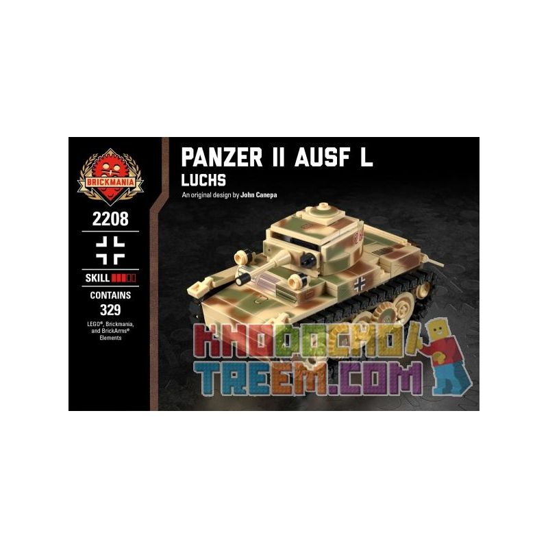 BRICKMANIA 2208 Xếp hình kiểu Lego MILITARY ARMY Panzer II Ausf L - Luchs Type 2 Tank L Loại 2 Xe Tăng L 329 khối BRICKMANIA 2208 Xếp hình kiểu Lego MILITARY ARMY Panzer II Ausf L - Luchs Type 2 Tank L Loại 2 Xe Tăng L 329 khối
