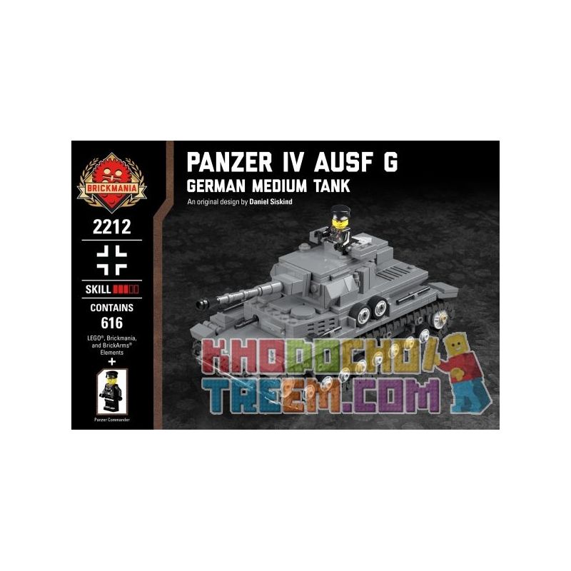 BRICKMANIA 2212 Xếp hình kiểu Lego MILITARY ARMY Panzer IV Ausf G - German Medium Tank Tank IV Type G-German Medium Tank Xe Tăng Hạng IV Loại G-Xe Tăng Hạng Trung Của Đức 616 khối BRICKMANIA 2212 Xếp hình kiểu Lego MILITARY ARMY Panzer IV Ausf G - German Medium Tank Tank IV Type G-German Medium Tank Xe Tăng Hạng IV Loại G-Xe Tăng Hạng Trung Của Đức 616 khối