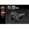 BRICKMANIA 2214 non  LỰU PHÁO ĐÓNG GÓI M1A1 75MM bộ đồ chơi xếp lắp ráp ghép mô hình Military Army M1A1 75MM PACK HOWITZER Quân Sự Bộ Đội 41 khối