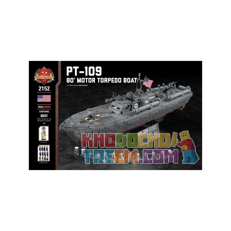 BRICKMANIA 2152 Xếp hình kiểu Lego MILITARY ARMY PT-109 - 80' Motor Torpedo Boat PT-109-80' Torpedo Motor Boat Thuyền Máy Phóng Ngư Lôi PT-109-80 ' 4041 khối BRICKMANIA 2152 Xếp hình kiểu Lego MILITARY ARMY PT-109 - 80' Motor Torpedo Boat PT-109-80' Torpedo Motor Boat Thuyền Máy Phóng Ngư Lôi PT-109-80 ' 4041 khối