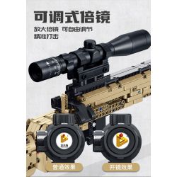 PanlosBrick 670002 Panlos Brick 670002 non  SÚNG TRƯỜNG M24 bộ đồ chơi xếp lắp ráp ghép mô hình Military Army SNIPER RIFLE Quân Sự Bộ Đội 1086 khối