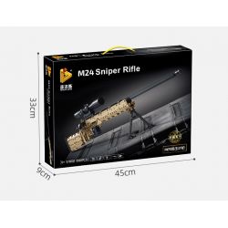 PanlosBrick 670002 Panlos Brick 670002 non  SÚNG TRƯỜNG M24 bộ đồ chơi xếp lắp ráp ghép mô hình Military Army SNIPER RIFLE Quân Sự Bộ Đội 1086 khối