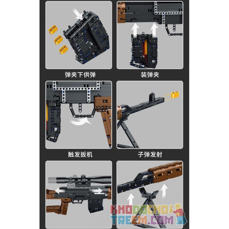 PanlosBrick 670005 Panlos Brick 670005 non  SÚNG TRƯỜNG SVD bộ đồ chơi xếp lắp ráp ghép mô hình Military Army SNIPER RIFLE Quân Sự Bộ Đội 1655 khối