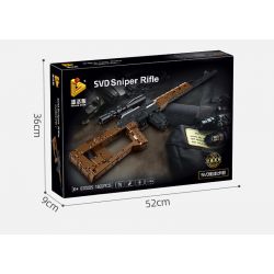PanlosBrick 670005 Panlos Brick 670005 non  SÚNG TRƯỜNG SVD bộ đồ chơi xếp lắp ráp ghép mô hình Military Army SNIPER RIFLE Quân Sự Bộ Đội 1655 khối
