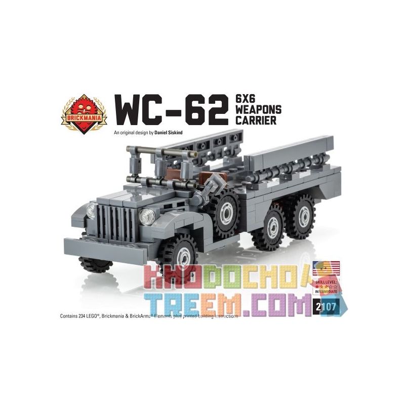 BRICKMANIA 2107 Xếp hình kiểu Lego MILITARY ARMY WC-62 6x6 Weapons Carrier WC-62 6x6 Weapon Carrier Nhà Cung Cấp Vũ Khí WC-62 6x6 234 khối BRICKMANIA 2107 Xếp hình kiểu Lego MILITARY ARMY WC-62 6x6 Weapons Carrier WC-62 6x6 Weapon Carrier Nhà Cung Cấp Vũ Khí WC-62 6x6 234 khối
