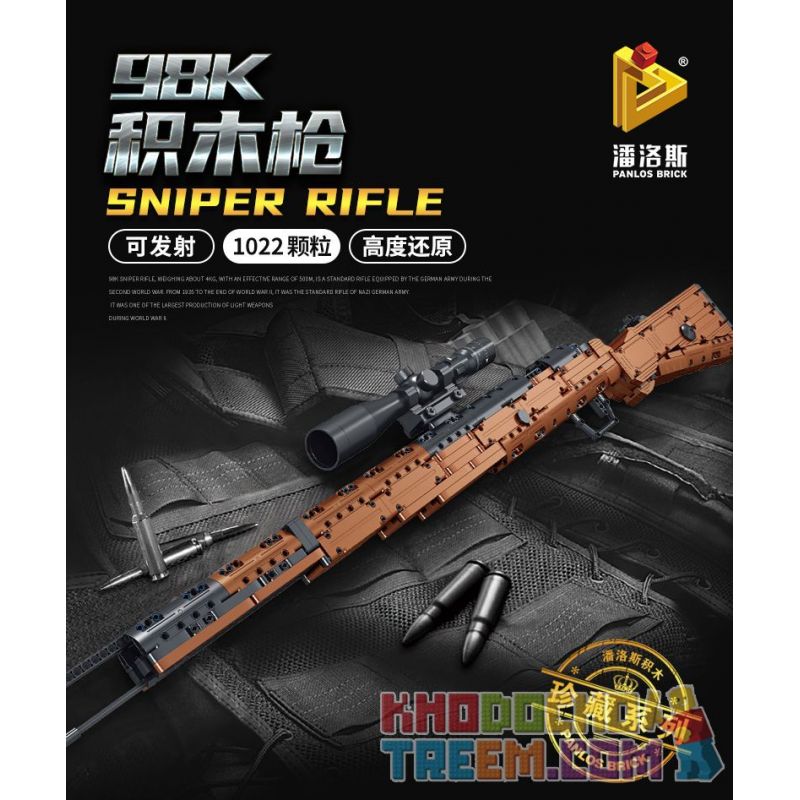 PanlosBrick 670012 Panlos Brick 670012 non  SÚNG TRƯỜNG KAR98K MAUSER bộ đồ chơi xếp lắp ráp ghép mô hình Military Army PARADE RIFLE Quân Sự Bộ Đội 1022 khối