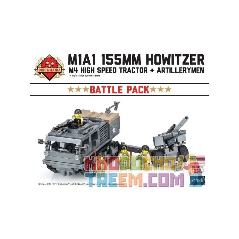 BRICKMANIA 2118B Xếp hình kiểu Lego MILITARY ARMY M1A1 155mm Howitzer + M4 High Speed Tractor Battle Pack M1A1 155MM Grenchochun + M4 High-speed Tractor Combat Package M1A1 155mm Lựu Pháo + Gói Chiến BRICKMANIA 2118B Xếp hình kiểu Lego MILITARY ARMY M1A1 155mm Howitzer + M4 High Speed Tractor Battle Pack M1A1 155MM Grenchochun + M4 High-speed Tractor Combat Package M1A1 155mm Lựu Pháo + Gói Chiến