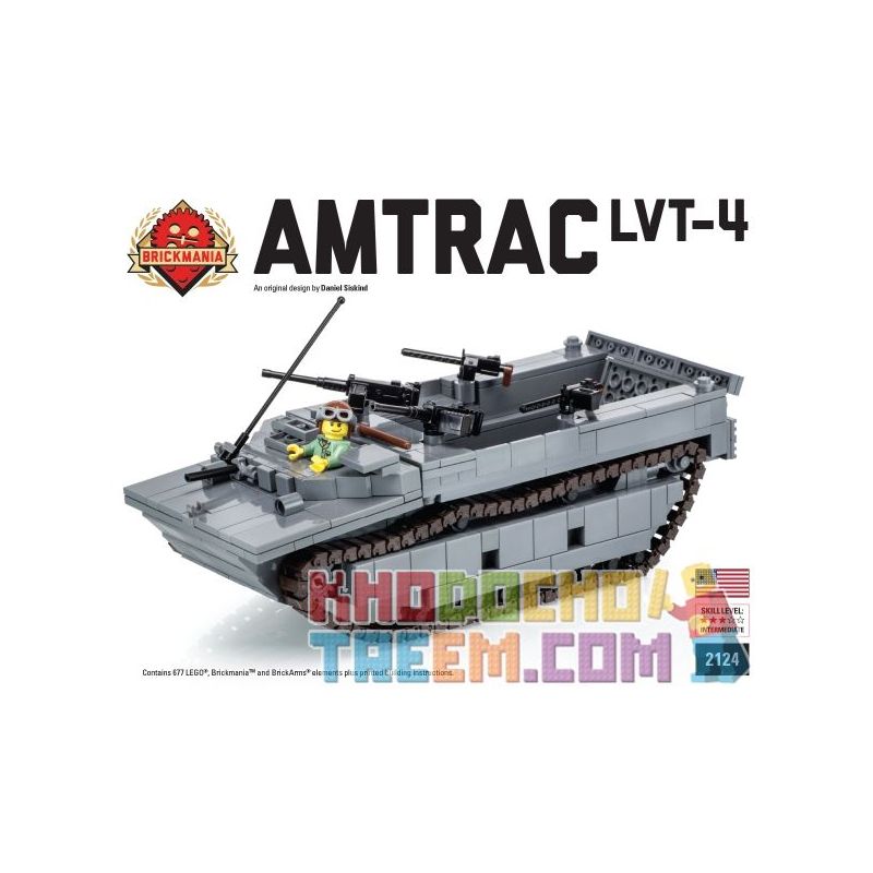 BRICKMANIA 2124 Xếp hình kiểu Lego MILITARY ARMY AMTRAC LVT-4 AMTRAC LVT-4 Track Login Cart Phương Tiện Hạ Cánh Theo Dõi AMTRAC LVT-4 677 khối BRICKMANIA 2124 Xếp hình kiểu Lego MILITARY ARMY AMTRAC LVT-4 AMTRAC LVT-4 Track Login Cart Phương Tiện Hạ Cánh Theo Dõi AMTRAC LVT-4 677 khối