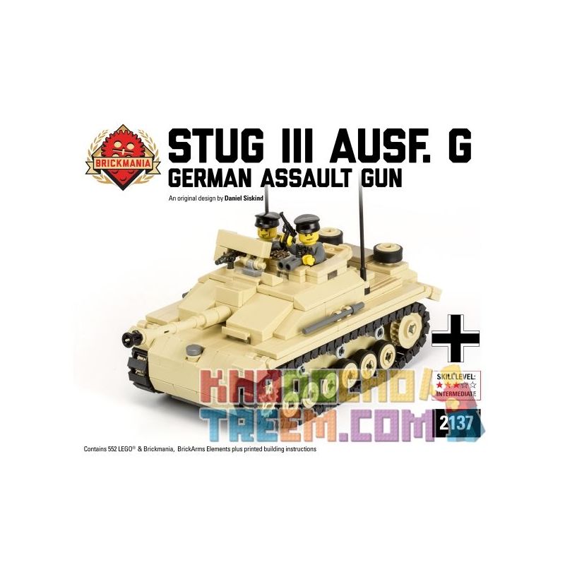 BRICKMANIA 2137 Xếp hình kiểu Lego MILITARY ARMY StuG III Ausf. G 3 Commando G Type Súng Tấn Công Số 3 Kiểu G 552 khối BRICKMANIA 2137 Xếp hình kiểu Lego MILITARY ARMY StuG III Ausf. G 3 Commando G Type Súng Tấn Công Số 3 Kiểu G 552 khối